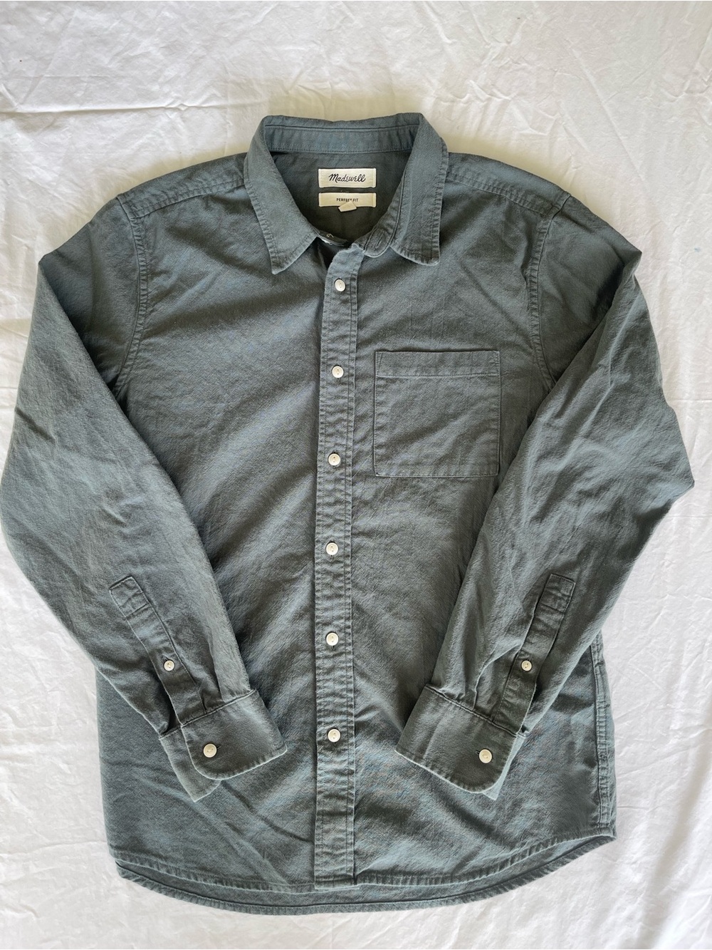 Madewell Men's Button-Down Shirt in Slate Green